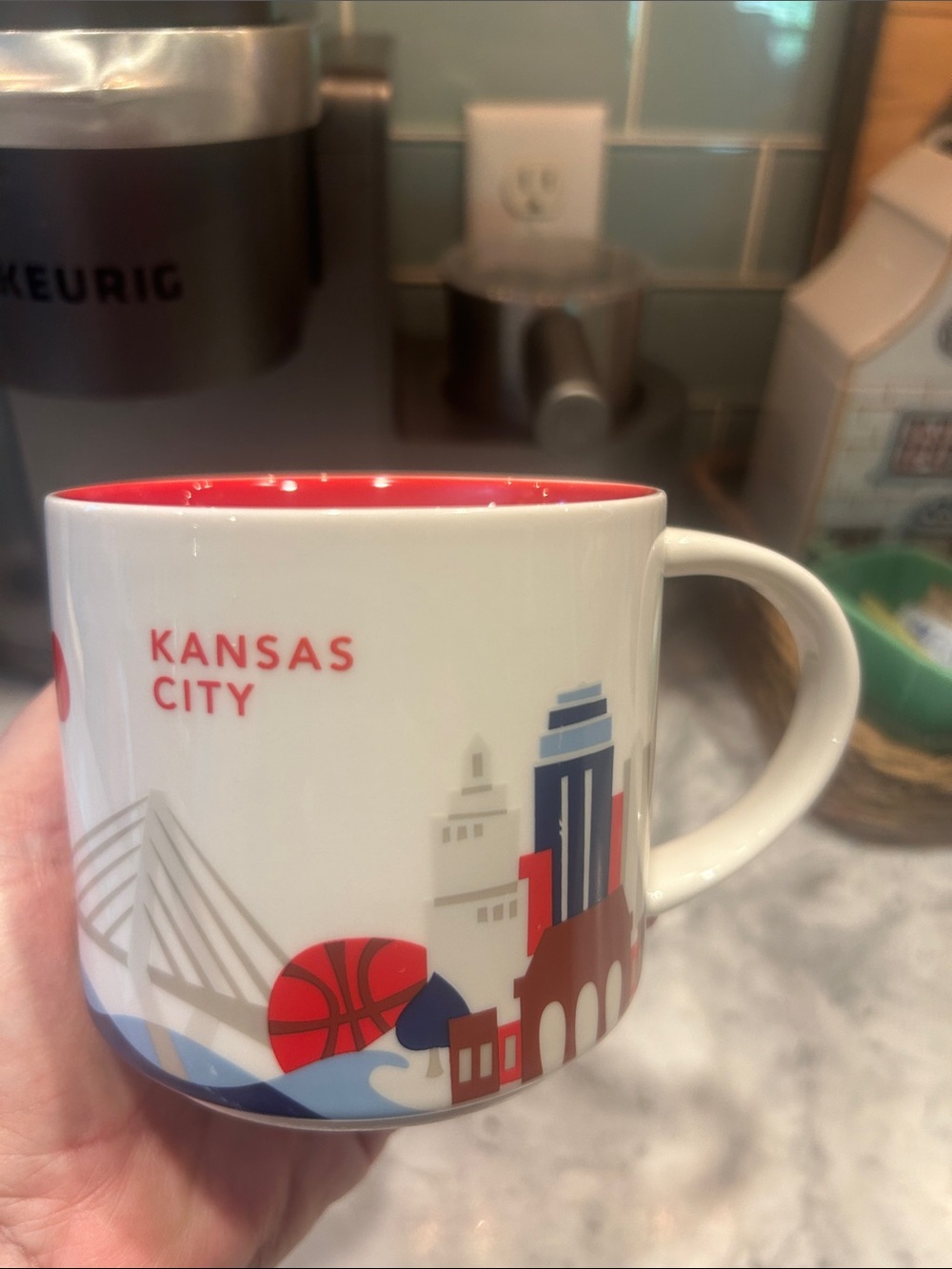 Starbucks Kansas City Red & Blue Skyline Mug